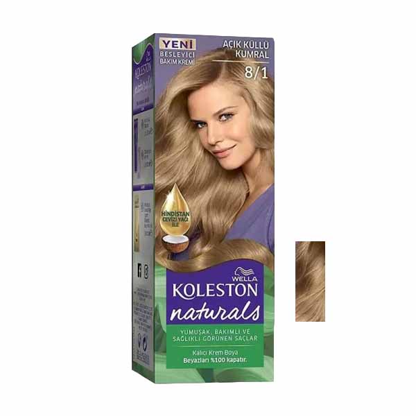 کیت رنگ مو ولا سری naturals شماره 8.1 حجم 50 میلی لیتر رنگ کاراملی بژ